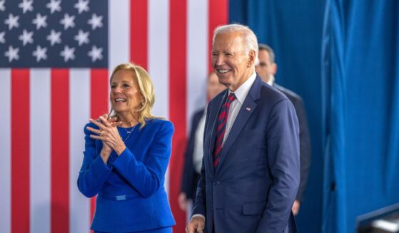 President Joe Biden and first lady Jill Biden exit the stage after the President spoke at the International African-American Museum on Jan. 19, 2025, in Charleston, South Carolina.