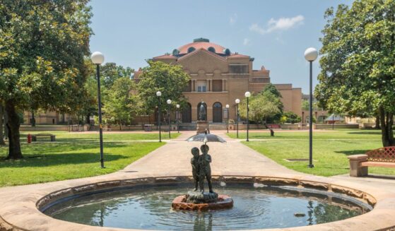 A picturesque fountain situated in front of Southern Illinois University in Carbondale, Illinois, on Aug. 26, 2023.