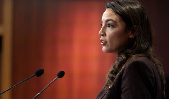 Rep. Alexandria Ocasio-Cortez speaks at a press conference to announce the Artificial Intelligence Data Center Moratorium Act at the U.S. Capitol on March 25, 2026, in Washington, D.C.