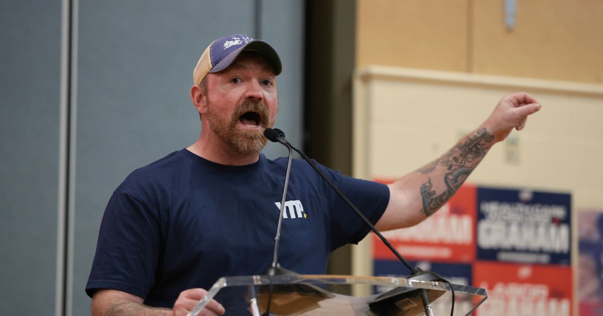U.S. Senate candidate Graham Platner speaks during a town hall about a Vision for a Healthy Society on May 20, 2026, in Portland, Maine.