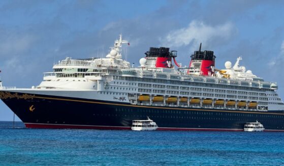 À Disney Magic cruise ship is approaching the Royal Walter cruise terminal in George Town port, Grand Cayman, on Feb. 12, 2024.
