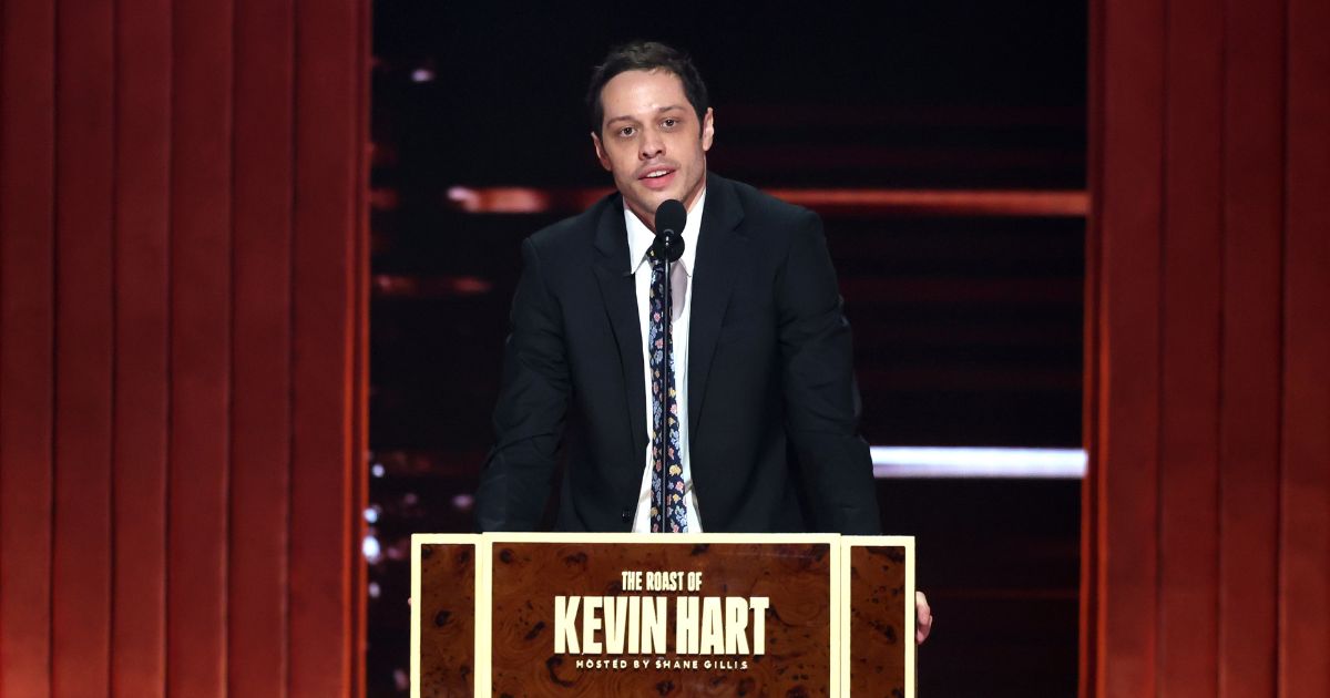 Pete Davidson speaks onstage during Netflix Is A Joke Festival Presents: The Roast of Kevin Hart at The Kia Forum on May 10, 2026, in Inglewood, California.