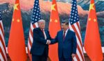 President Donald Trump and Chinese President Xi Jinping participate in a welcoming ceremony at the Great Hall of the People on May 14, 2026, in Beijing, China.