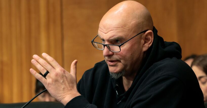 Sen. John Fetterman speaks during a hearing on oversight of the Department of Homeland Security before the Senate Homeland Security and Governmental Affairs Committee in the Dirksen Senate Office Building on Feb. 12, 2026, in Washington, D.C.