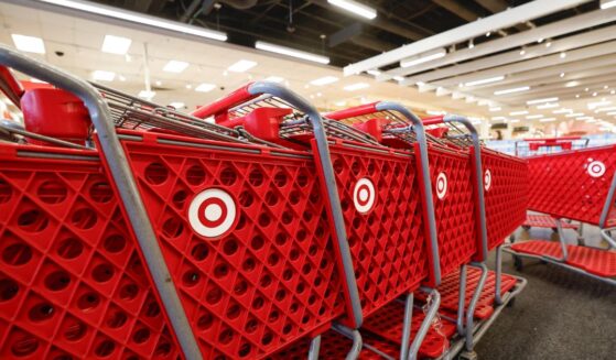 Empty shopping carts sit at a Target store in Chicago on Nov. 26, 2024, ahead of the Black Friday shopping day.