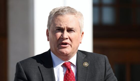 House Oversight Committee Chair James Comer speaks to the press during a deposition with former President Bill Clinton as part of the committee's investigation into convicted sex offender Jeffrey Epstein, in Chappaqua, New York, on Feb. 27, 2026.