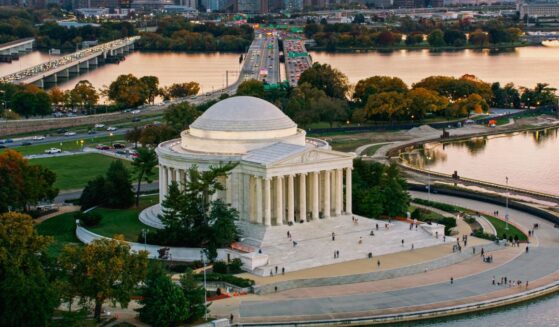President Donald Trump announced the National Garden of American Heroes will be located in the West Potomac Park between the Jefferson memorial, pictured, and the Lincoln memorial.