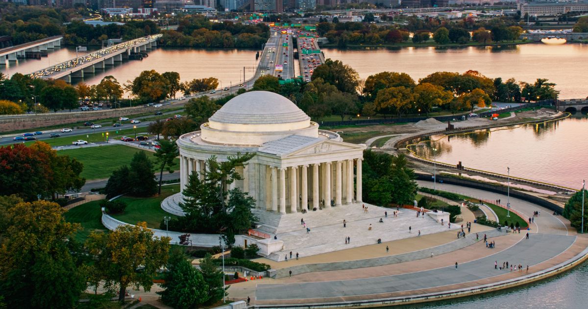 President Donald Trump announced the National Garden of American Heroes will be located in the West Potomac Park between the Jefferson memorial, pictured, and the Lincoln memorial.