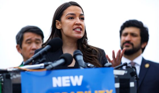 Rep. Alexandria Ocasio-Cortez, pictured at an April 29 news conference outside the Capitol.