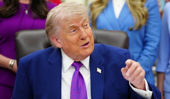 President Donald Trump, pictured speaking at a maternal health care event at the White House on Monday.