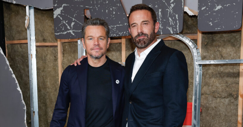 Matt Damon and Ben Affleck attend the world premiere of