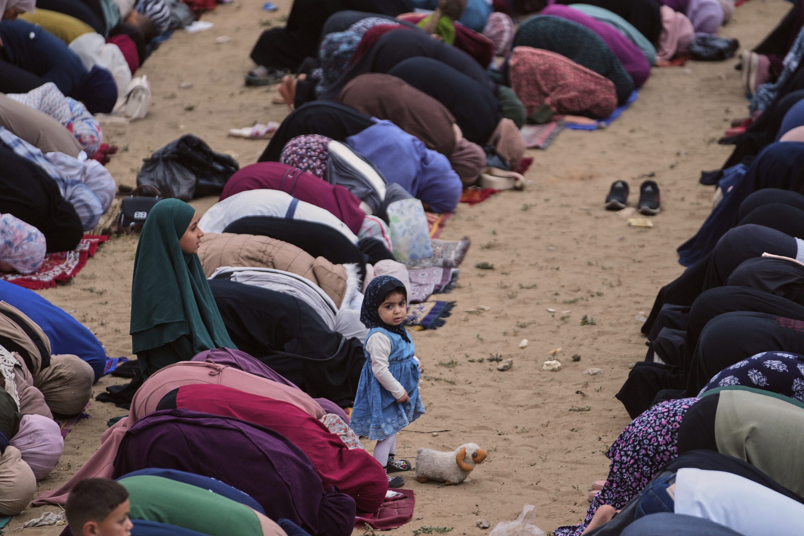 Muslims worshipers offer Eid al-Adha prayers in Gaza City on Wednesday, May 27, 2026.
