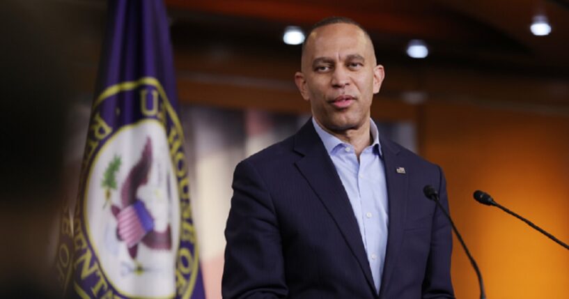 House Minority Leader Hakeem Jeffries, pictured at an April 20 news conference.