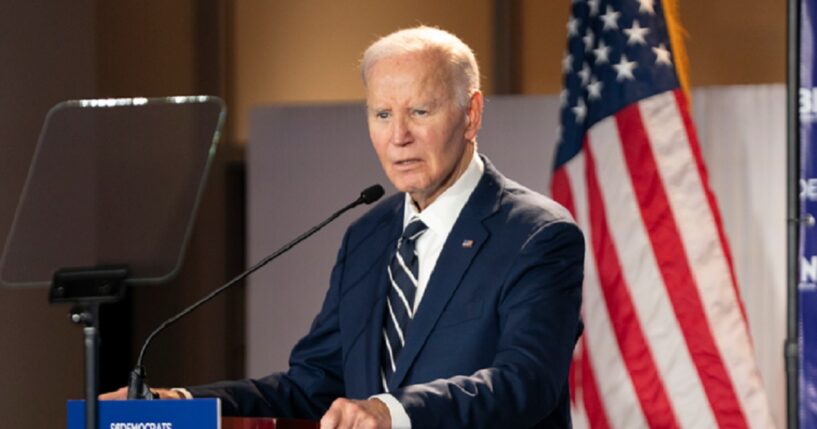 Former President Joe Biden, pictured speaking in a February file photo in at a Democratic Party event in South Carolina.