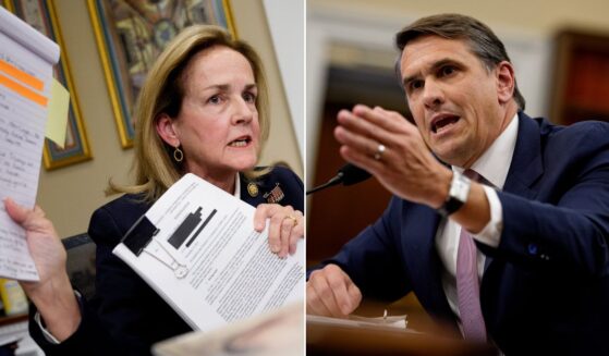 Rep. Madeleine Dean, left, a Pennsylvania Democrat, confronted acting Attorney General Todd Blanche about redactions in documents released concerning the late sex offender Jeffrey Epstein.