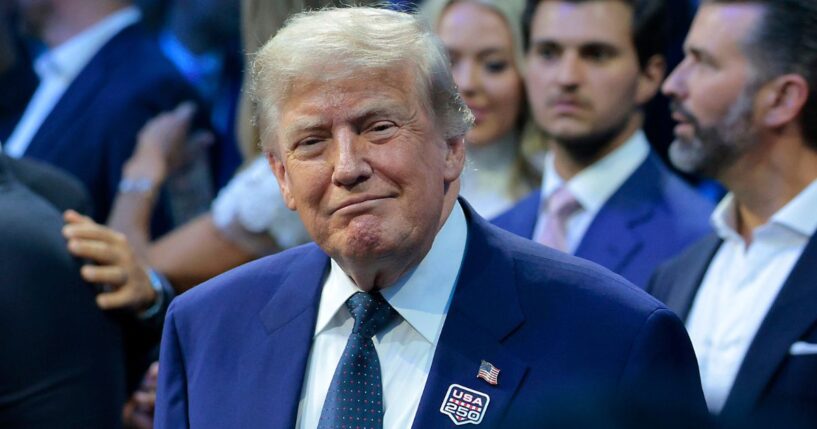 President Donald Trump attends UFC Freedom 250 on the South Lawn of the White House Sunday in Washington, D.C.