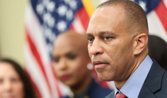 House Minority Leader Hakeem Jeffries, a New York Democrat, speaks Wednesday at a news conference at the U.S. Capitol in Washington, D.C.