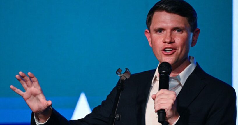 Democratic Senate candidate James Talarico speaks at a rally in San Antonio, Texas on May 29, 2026.