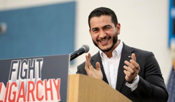US Senate candidate for Michigan Abdul El-Sayed speaks at a rally in Bernie Sanders’ “Fighting Oligarchy” tour on May 3, 2026.
