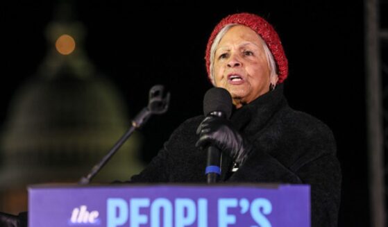 Representative Bonnie Watson Coleman speaks at the People’s State of the Union on February 24, 2026.