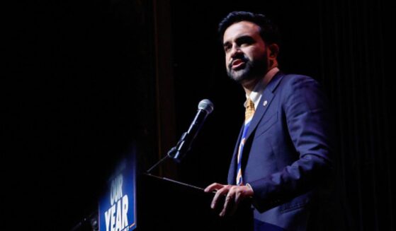 Mayor of New York Zohran Mamdani speaks to a crowd at a rally in Brooklyn, New York on June 18, 2026.