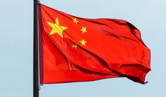 The Chinese flag flies in the wind on August 28, 2024.