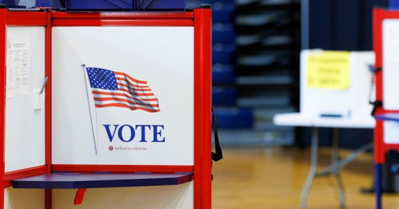 A voting booth in Bangor, Maine can be pictured on June 9, 2026.