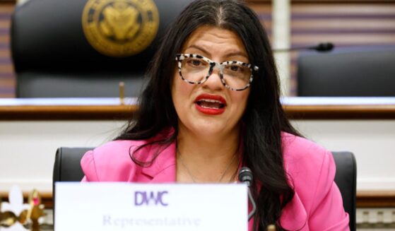 Democratic Representative Rashida Tlaib speaks at a hearing with MomsRising on April 28, 2026.