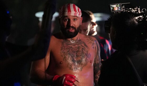 Josh Hokit is pictured after defeating Derrick Lewis in a heavyweight bout during UFC Freedom 250 on the South Lawn of the White House Sunday in Washington, D.C.