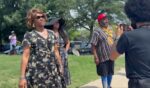 Karmelo Anthony supporters yelled at a lone demonstrator outside the Texas courthouse where Anthony's murder trial is being held.