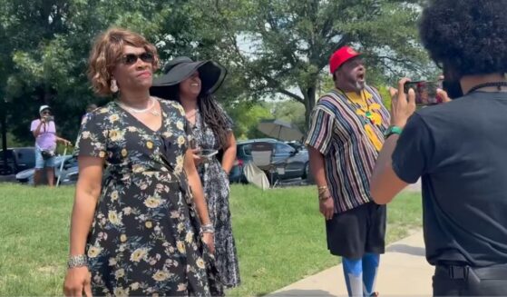 Karmelo Anthony supporters yelled at a lone demonstrator outside the Texas courthouse where Anthony's murder trial is being held.