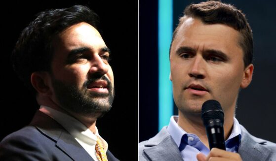 Turning Point USA founder Charlie Kirk, right, warned of the rise of socialist leaders like New York City Mayor Zohran Mamdani, left.
