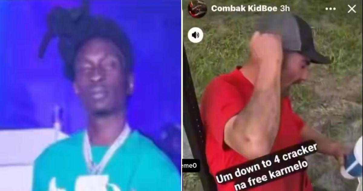 The video showed an unsuspecting man, right, being hit by a stranger.