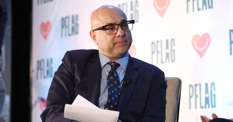 MS Now (formerly MSNBC) host Ali Velshi participates in a panel event at the 2023 PFLAG National Convention in Washington on Oct. 20, 2023.