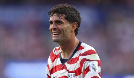Christian Pulisic of the United States smiles during the FIFA World Cup 2026 Group D match between USA and Paraguay at Los Angeles Stadium in Los Angeles on June 12, 2026.
