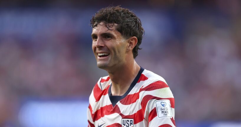 Christian Pulisic of the United States smiles during the FIFA World Cup 2026 Group D match between USA and Paraguay at Los Angeles Stadium in Los Angeles on June 12, 2026.