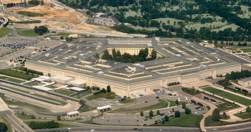 An aerial view of the Pentagon, the headquarters of the Department of War as seen in Arlington, Virginia, and May 31, 2026.