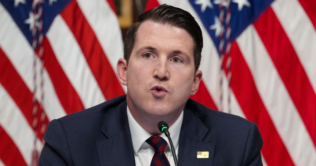 Assistant Attorney General Colin McDonald speaks during a roundtable discussion in the Eisenhower Executive Office Building on the White House Campus in Washington on May 26, 2026.