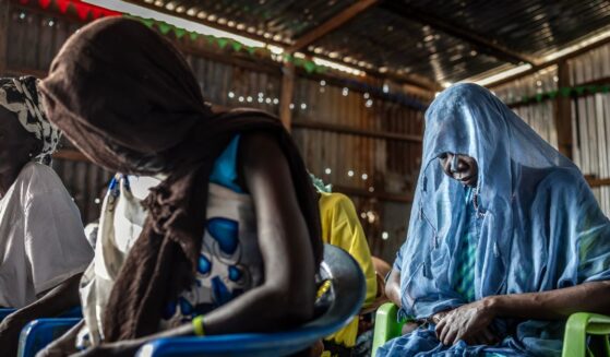 Sudanese women pray in a Presbyterian church in Bor, Jonglei State in South Sudan on Feb. 15, 2026.