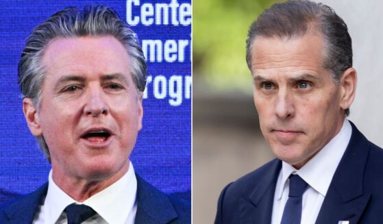 California Gov. Gavin Newsom, left, and former first son Hunter Biden, right, bantered this week about being Democratic presidential running mates.