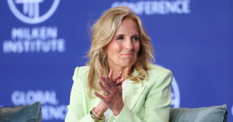 Former First Lady Jill Biden speaks during the 29th annual Milken Institute Global Conference at the Beverly Hilton in Beverly Hills, California, on May 5, 2026.