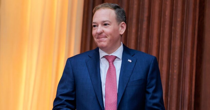 U.S. Environmental Protection Agency Administrator Lee Zeldin participates in a roundtable discussion on efforts to combat per- and polyfluoroalkyl substances at EPA headquarters on May 18, 2026, in Washington, D.C.