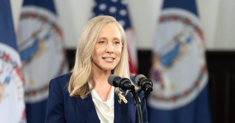 Virginia Gov. Abigail Spanberger delivers the Democratic response to President Donald Trump's State of the Union address on Feb. 24, 2026, in Williamsburg, Virginia.
