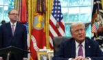 Director of the National Economic Council Kevin Hassett looks on as President Donald Trump speaks during a press availability in the Oval Office of the White House on Sept. 5, 2025, in Washington, D.C.
