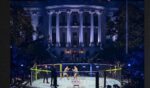 Brazil's Diego Lopes and America's Steve Garcia fight in the featherweight bout during the "UFC Freedom 250" mixed martial arts event Sunday on the South Lawn of the White House in Washington, D.C. The FBI reportedly foiled a domestic terror plot to use explosive-laden drones to hit buildings near the event, force a mass evacuation, and steer crowds toward a sniper team.