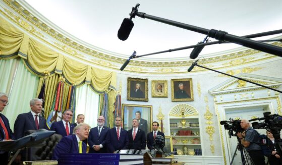 President Donald Trump speaks to the media during a "Beautiful, Clean Coal" event in the Oval Office of the White House on June 4, 2026, in Washington, D.C.