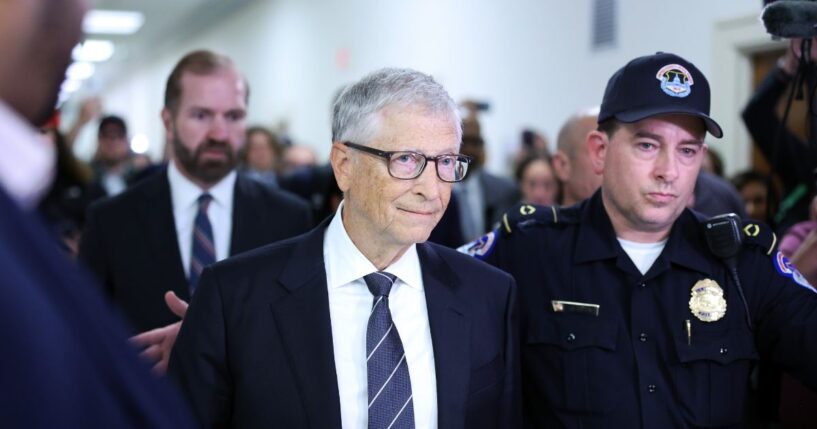 Microsoft co-founder Bill Gates departs the Rayburn House Office Building after testifying at a closed-door interview with the House Oversight Committee on Capitol Hill on June 10, 2026, in Washington, D.C.