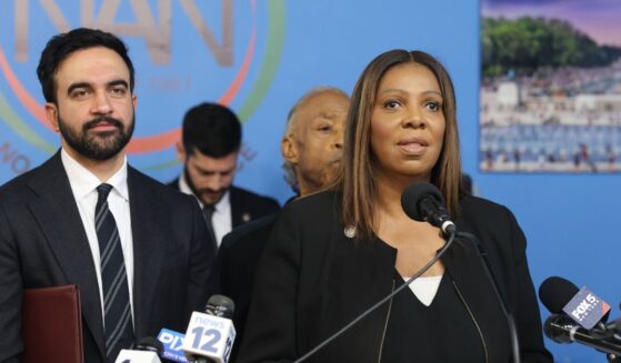 New York City Mayor Zohran Mamdani and Attorney General of New York Letitia James during the 2025 National Action Network Thanksgiving Feeding at National Action Network’s House of Justice on Nov. 27, 2025, in New York City.
