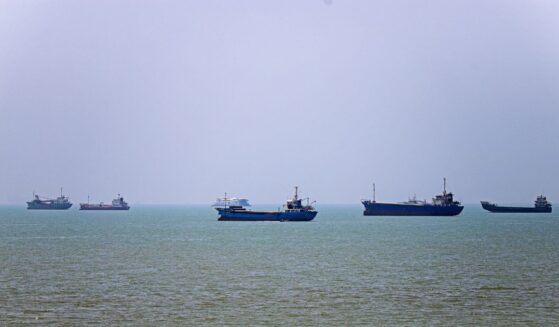 In this picture obtained from Iran's ISNA news agency on June 18, 2026, vessels are seen anchored in Bandar Abbas along the Strait of Hormuz.