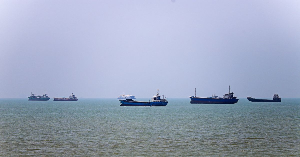 In this picture obtained from Iran's ISNA news agency on June 18, 2026, vessels are seen anchored in Bandar Abbas along the Strait of Hormuz.